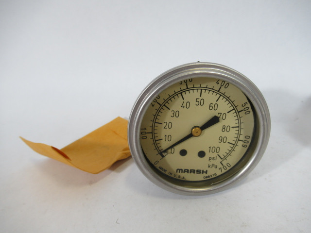 Marsh J7248P Oil Filled Gauge 0-100PSI 0-700kPa 2.5"Dia 1/4"NPT ! NEW !
