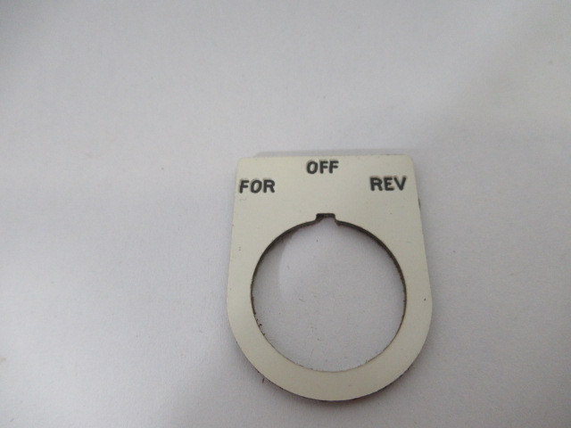 Allen-Bradley 800E-34WE261K Plastic Pushbutton Legend Plate FOR-OFF-REV ! NWB !