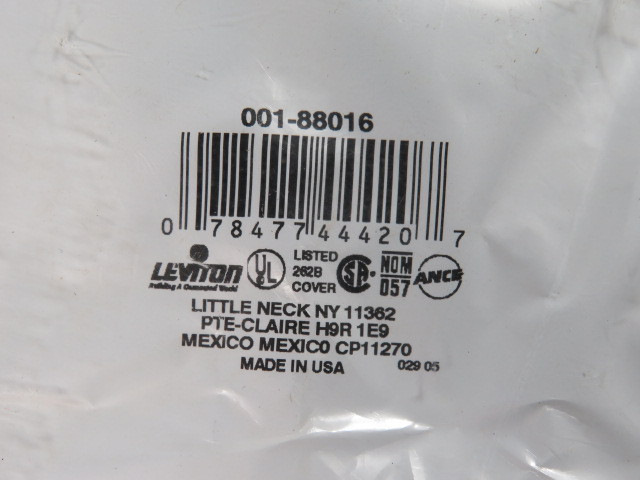 Leviton 001-88016 2-Gang Duplex Receptacle Wall Plate White Lot of 10 ! NOP !