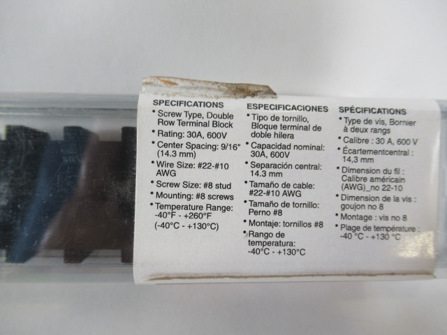 Gardner Bender GTB-406 Terminal Block 30A 600V 6 Pole 22-10AWG ! NEW !