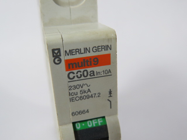 Merlin Gerin 60664 C60A Circuit Breaker 10A 230VAC 1Pole USED