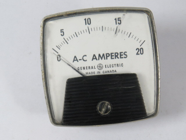 General Electric L543-LSNG AC Panel Meter Range 0-20 Amps USED