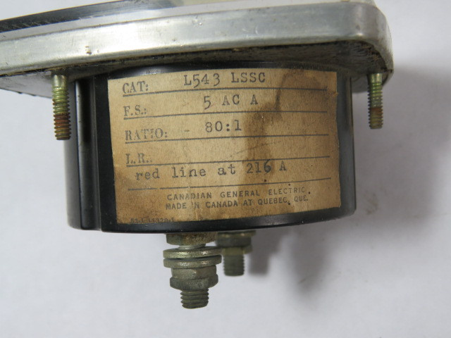 General Electric L543-LSSC AC Panel Meter Range 0-400A USED