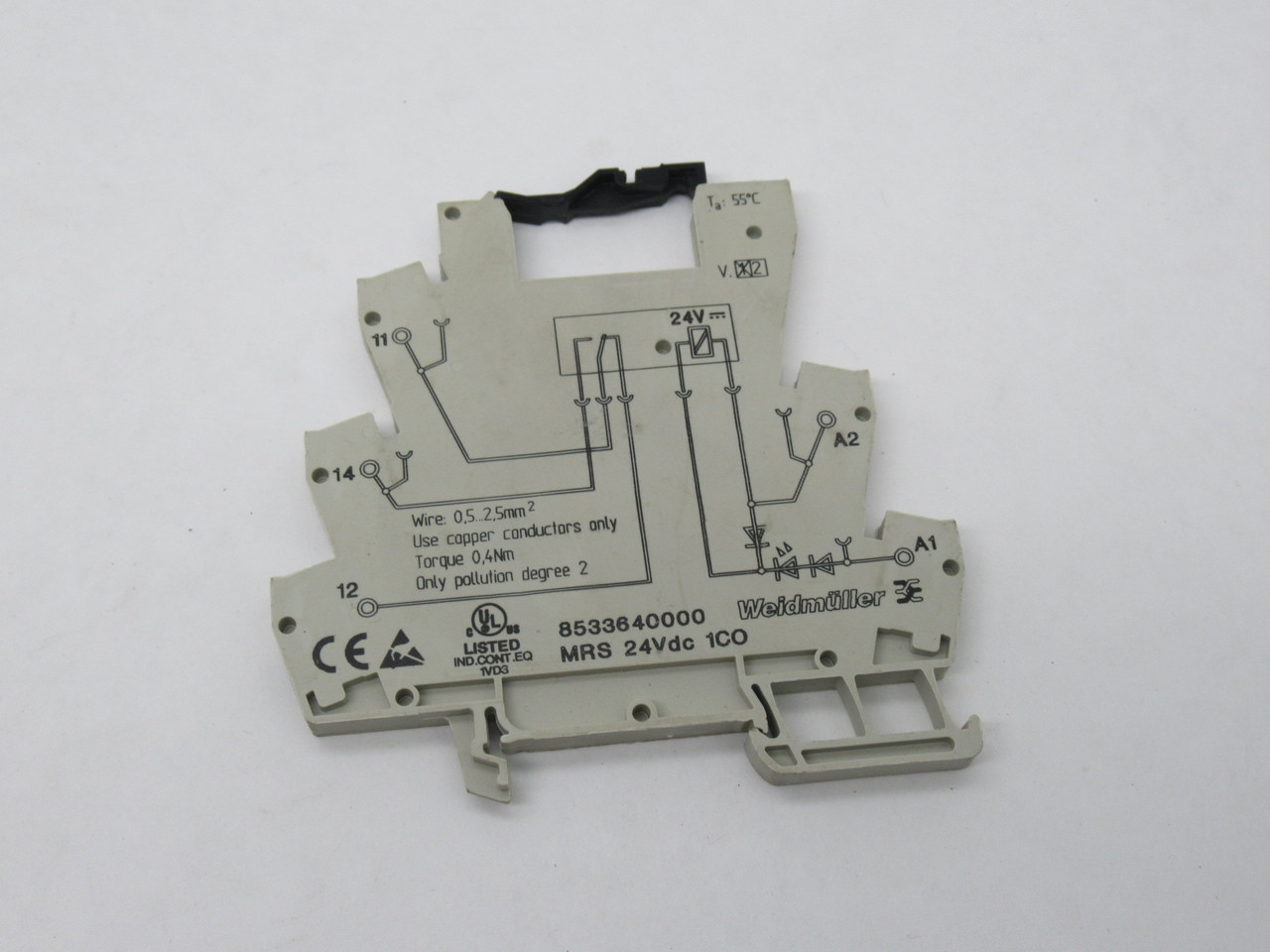 Weidmuller MRS-24VDC-1CO Relay Socket 24VDC 1CO Connector USED