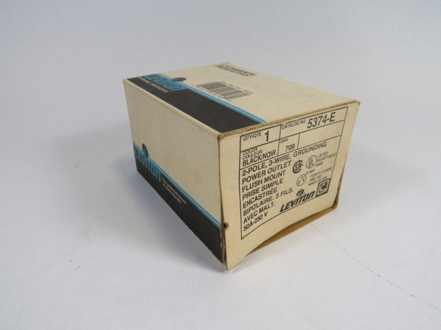 Leviton 5374-E Mounting Receptacle 2P 3W 250V 50A ! NEW !