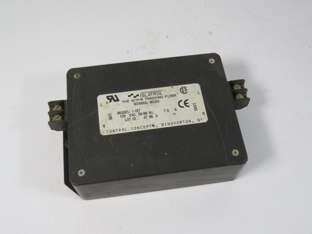 Islatrol I-107 Active Tracking Line Filter Surge Suppressor 120VAC@7.5A USED