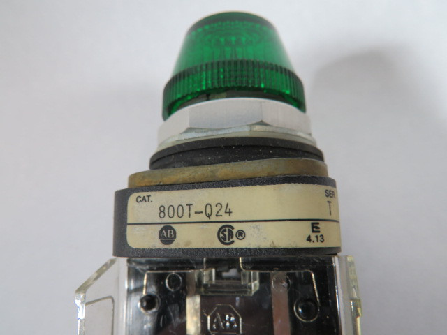 Allen-Bradley 800T-Q24G Series T Green Pilot Light 24VDC/AC USED