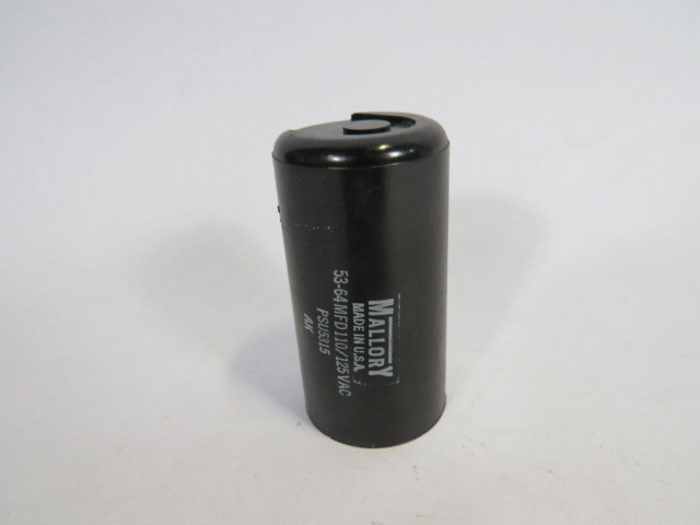 Mallory PSU5315 Motor Start Capacitor 53-64MFD 110/125VAC USED