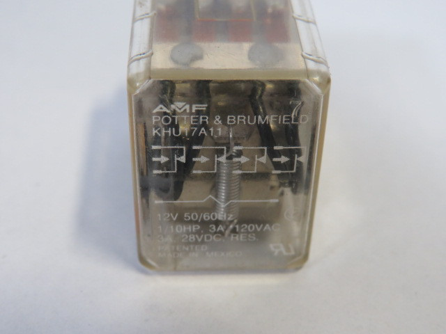 Potter & Brumfield KHU-17A11-12 Relay 12VDC 3A USED