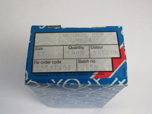 Critchley 11531404 Yellow Cable Marker #4 Z9 Chevron Cut 700-Pack  NEW