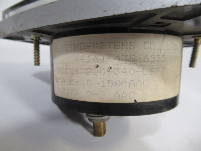 Electro-Meters 250-340-LSPZ Panel Meter Range 0-150 A.C. Amps USED
