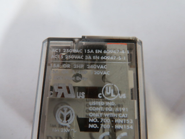 Allen-Bradley 700-HB33Z24 Series D Relay 24VDC 15A 120VAC/240/250VAC USED