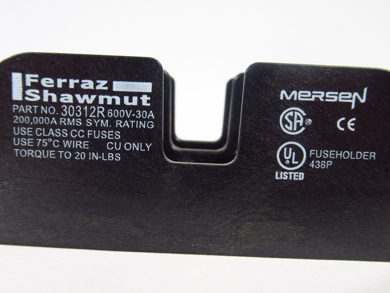 Mersen Ferraz Shawmut 30312R Fuse Holder 600V 30A 2 Pole USED