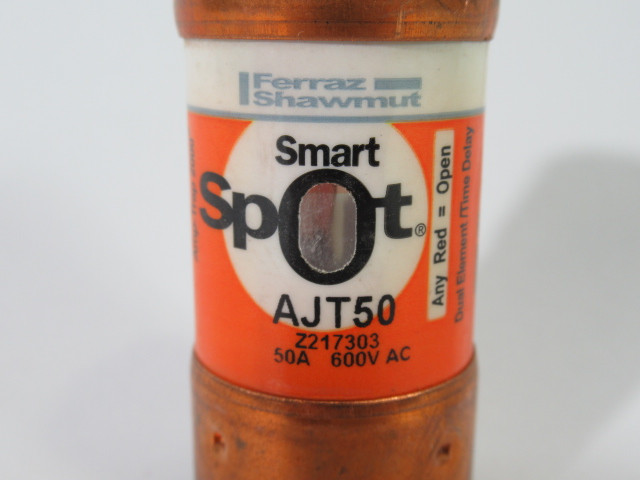 Mersen Ferraz Shawmut AJT50 Time Delay Smart Fuse 50A 600VAC USED