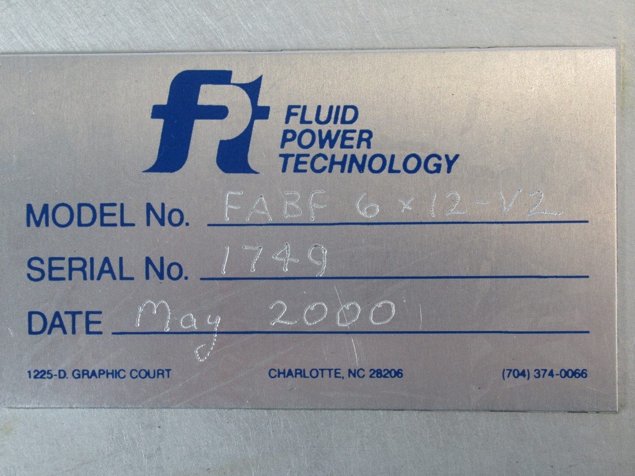 Fluid Power Technology FABF 6X12-V2 Industrial Cylinder NOP