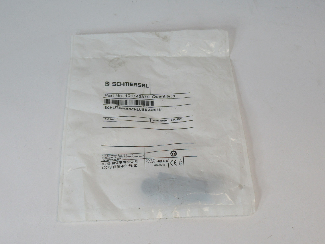 Schmersal 101145379 Slot Sealing Plug AZM 161 NWB