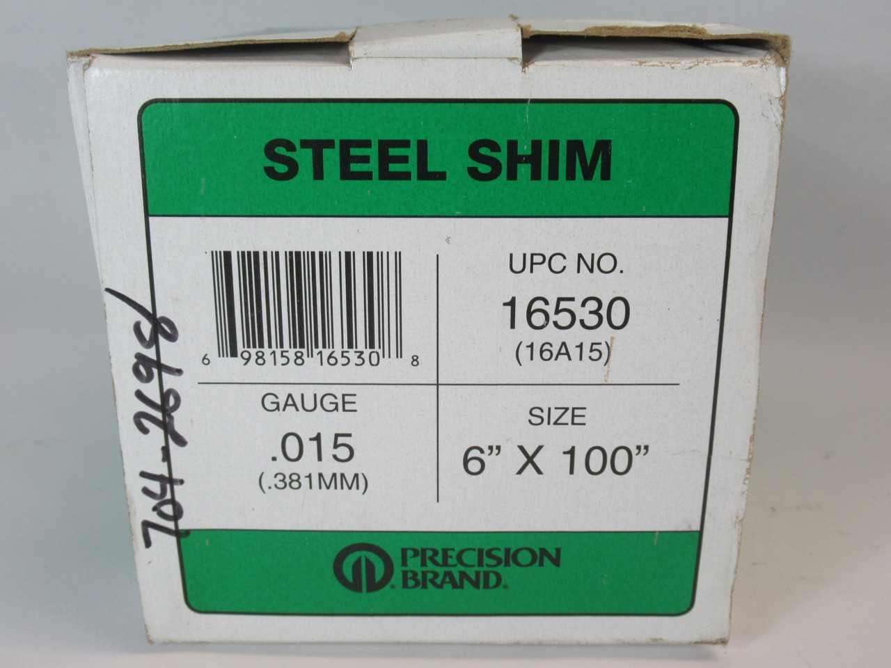 Precision Brand 16530 Steel Shim 0.015" Thickness 6" x 100" BOX DAMAGE NEW