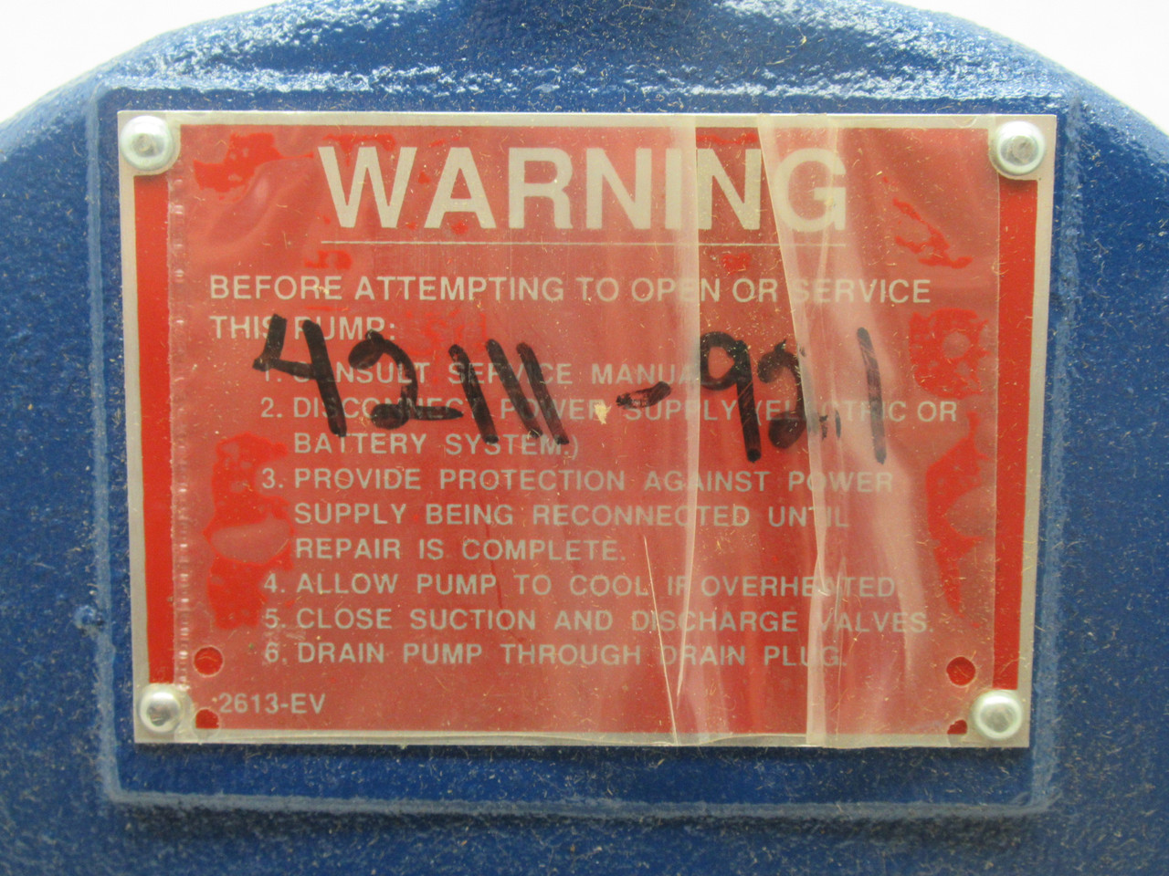 Gorman-Rupp 42111-921 Back Cover Plate Assembly for 13A2-B Pump NOP