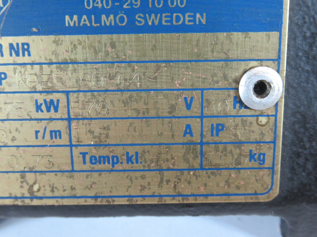 Oiltech 5860023 Oil Pump C/W VEM Motor 0.75kW 1710RPM 570V TEFC 60Hz 1.5A USED