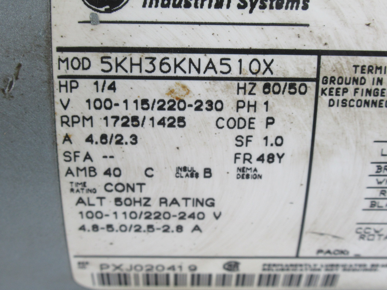 Gast 0523-101Q-SG588DX Rotary Vane Pump C/W General Electric Motor 1/4HP USED