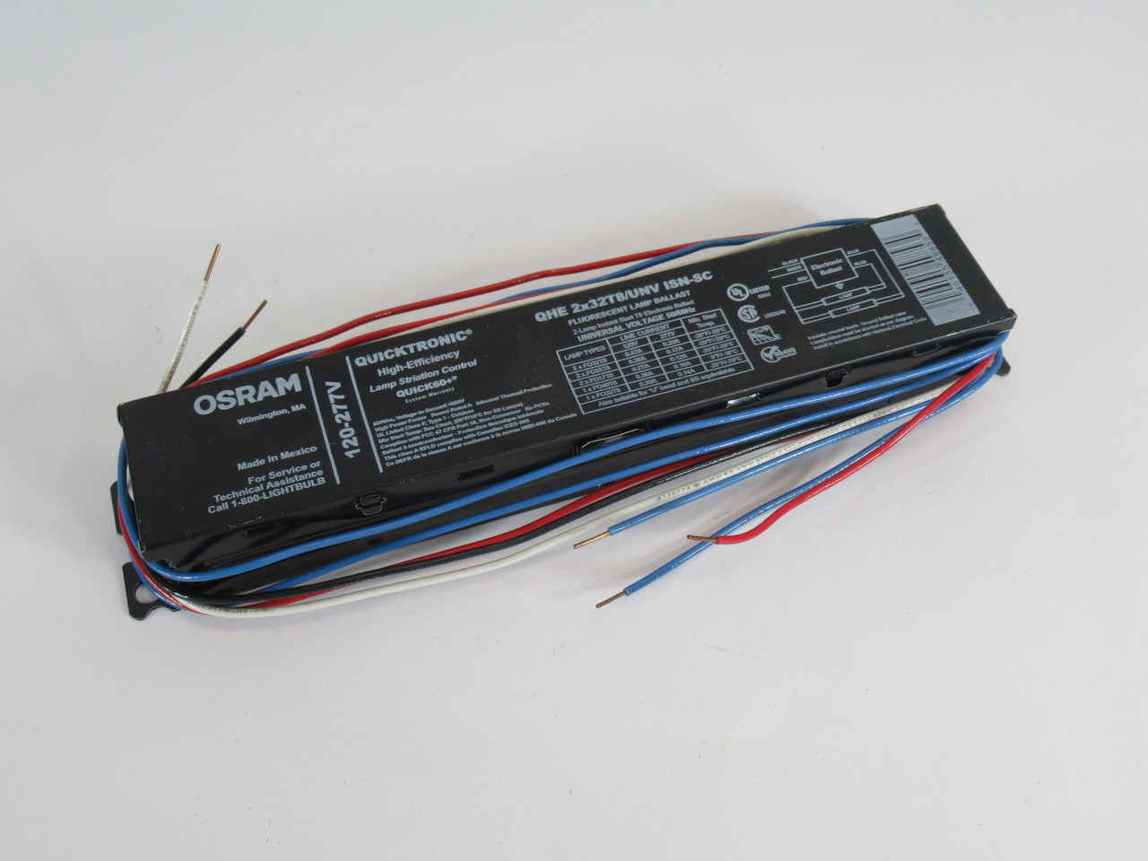 Osram QHE2X32T8/UNV ISN-SC Fluorescent Lamp Ballast 120-277V SHELF WEAR NOP