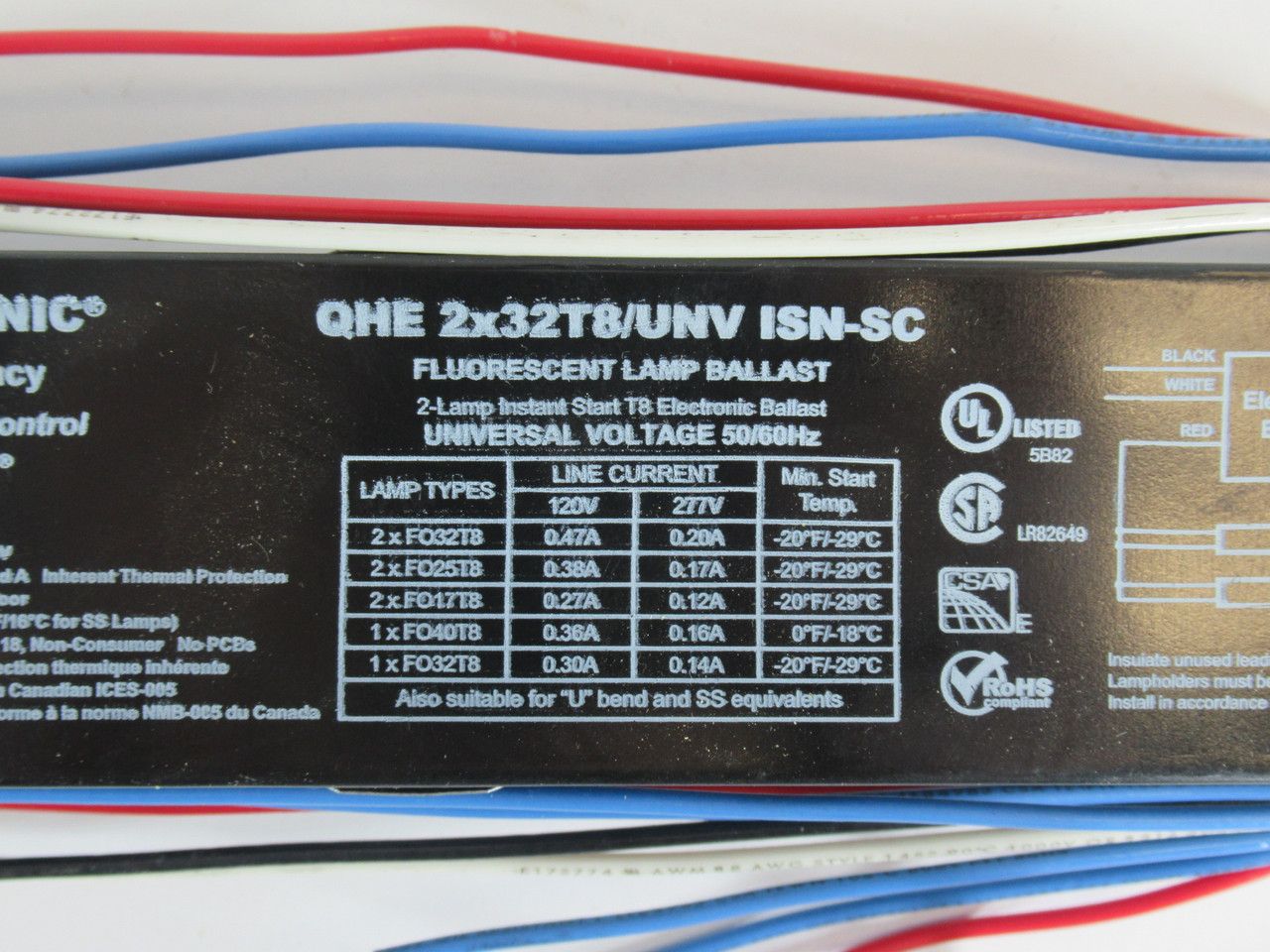 Osram QHE2X32T8/UNV ISN-SC Fluorescent Lamp Ballast 120-277V SHELF WEAR NOP