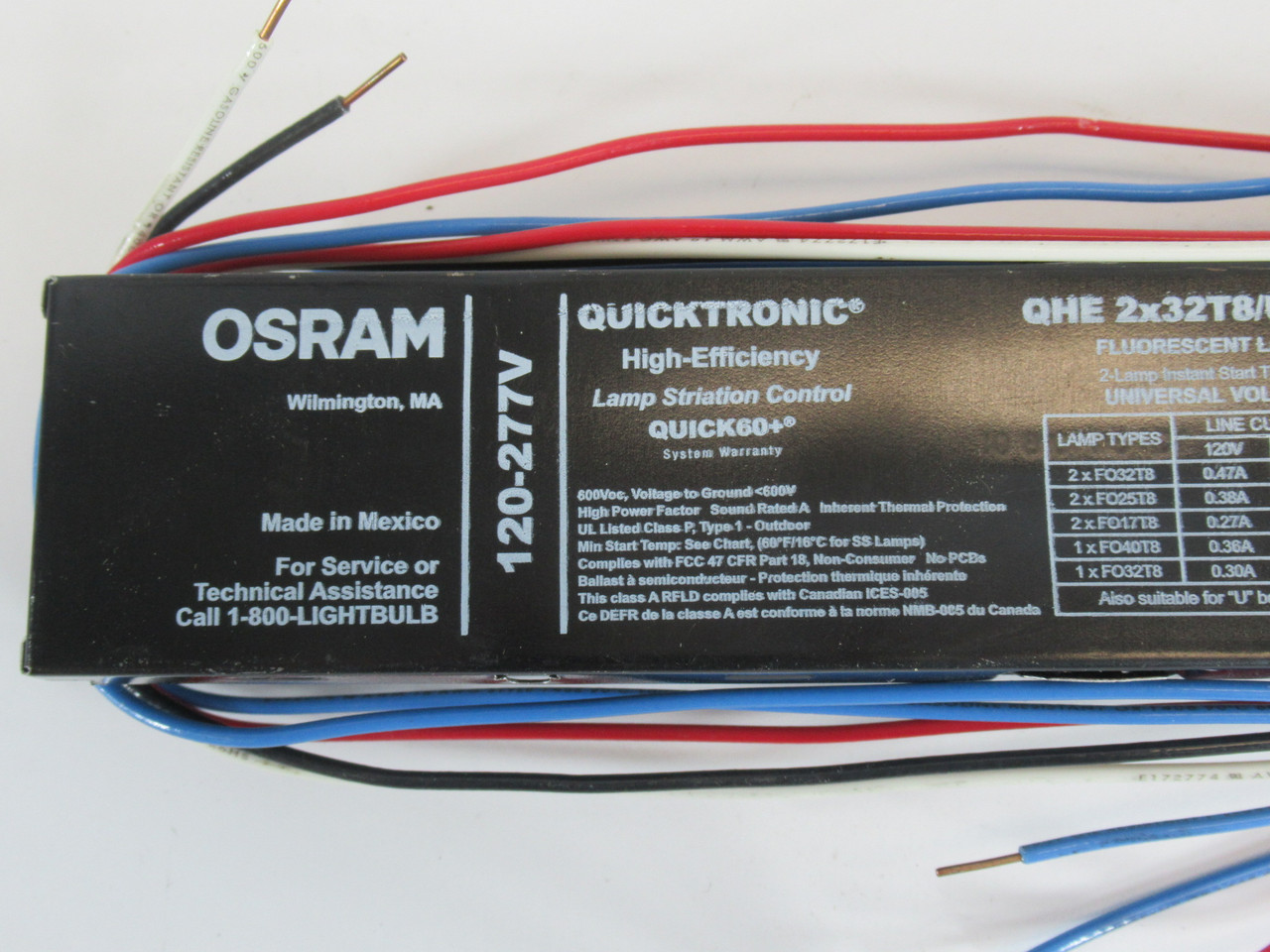 Osram QHE2X32T8/UNV ISN-SC Fluorescent Lamp Ballast 120-277V SHELF WEAR NOP