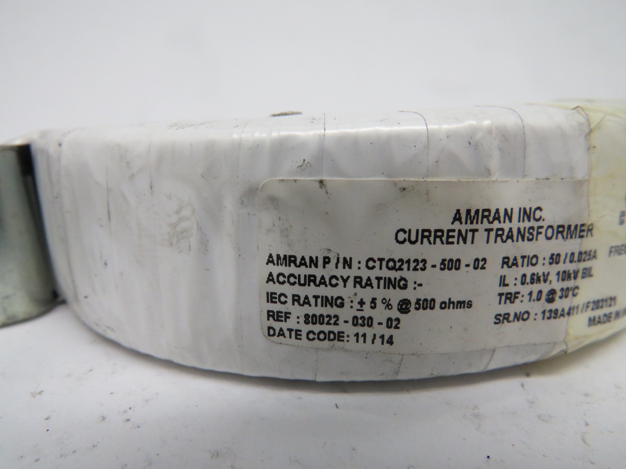 Amran CTQ2123-500-02 Current Transformer Ratio 50/0.025A +/-5%@500ohms USED