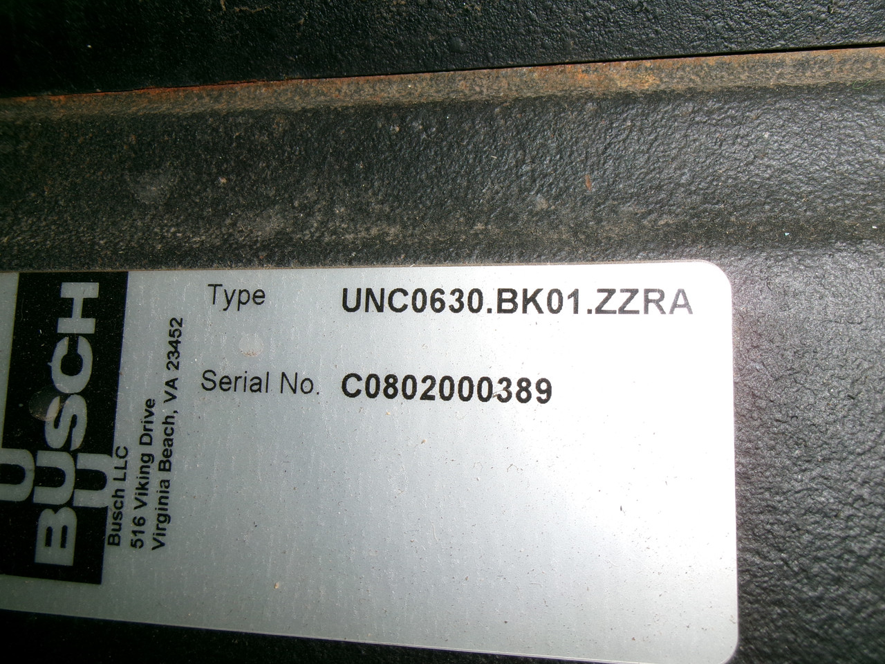 Busch UNC0630.BK01.ZZRA Cobra Dry Screw Vacuum Pump 15kW USED