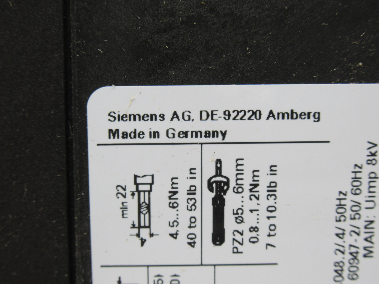 Siemens 3RV2742-5CD10 Circuit Breaker 20A 600V 50/60Hz 3-Pole USED