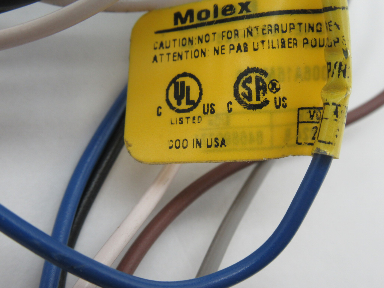 Molex 8R5006A16M010 Micro-Change Receptacle Male 1/2" NPT 30" Length 5-Pole USED