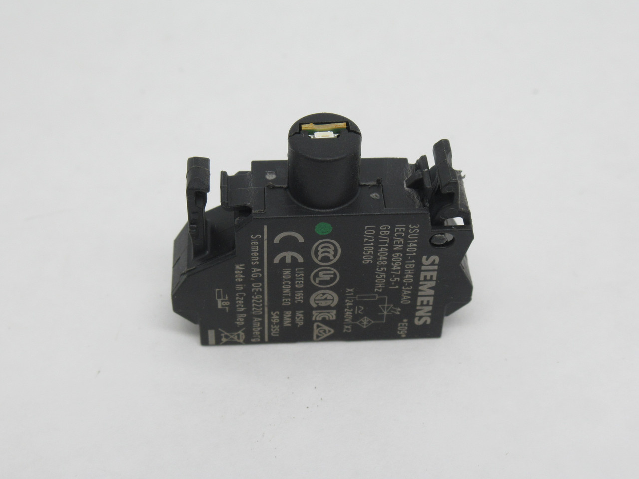 Siemens 3SU1401-1BH40-3AA0 Green LED Light Module 24-240V 50Hz USED