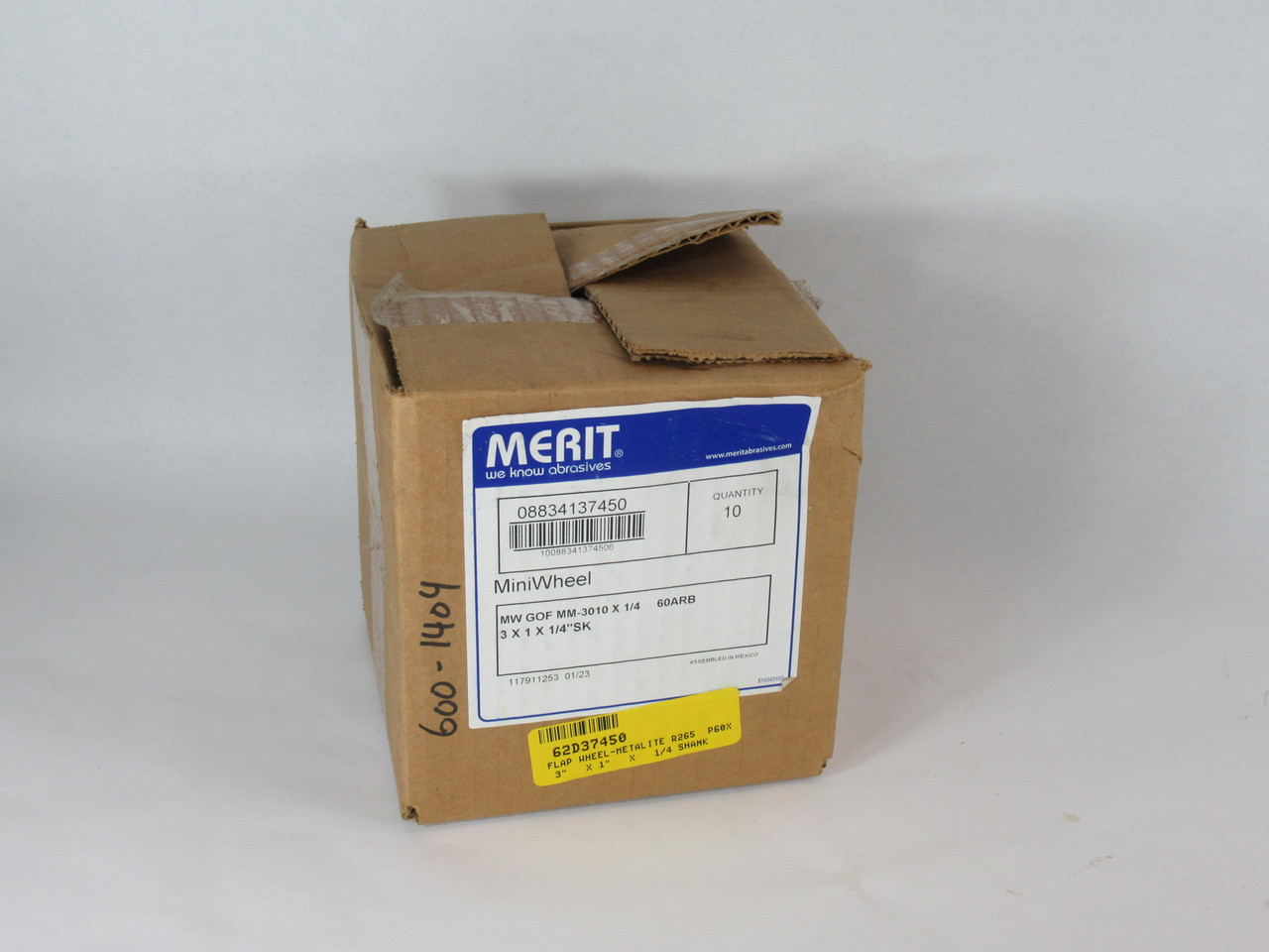 Merit MW GOF MM-3010 X 1/4 60ARB Mini Grinding Wheel 60 Grit 10-Pack BOX DMG NEW