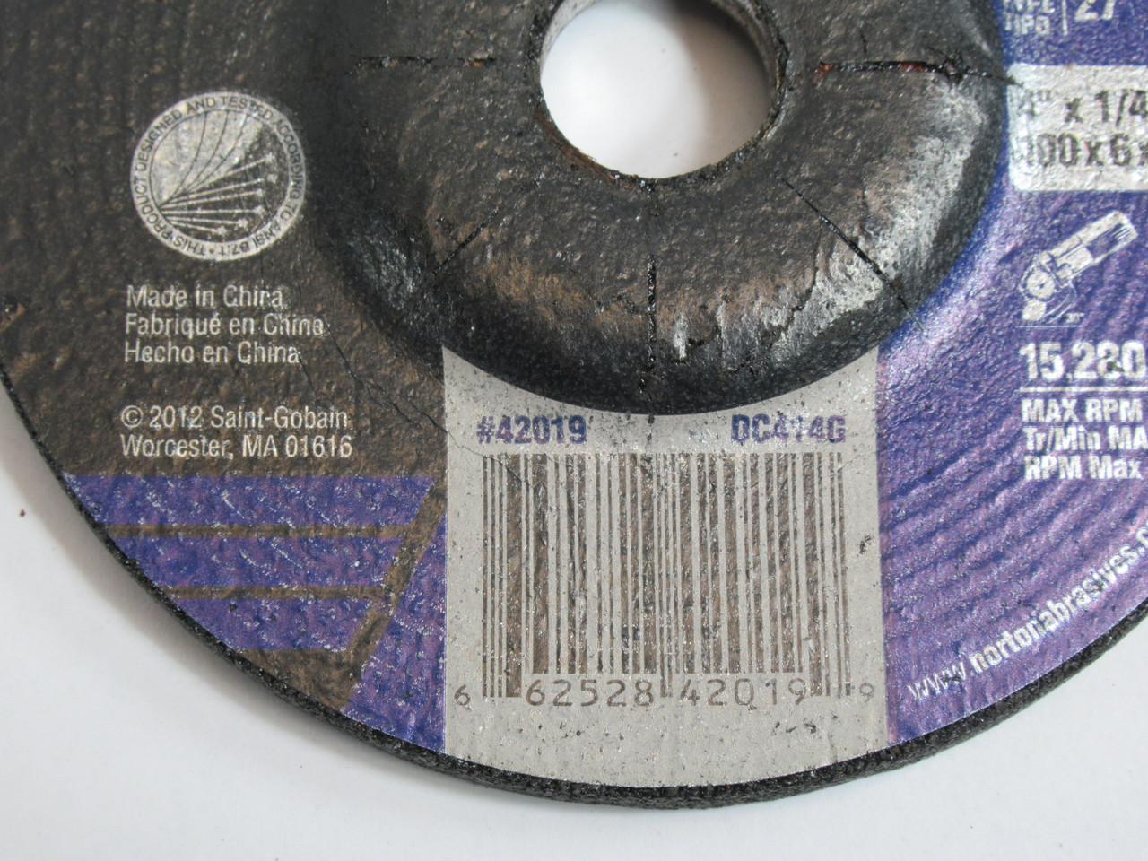 Norton 42019 DC414G Grinding Wheel Type 27 4x1/4x5/8" Lot of 22 SHELF WEAR NOP