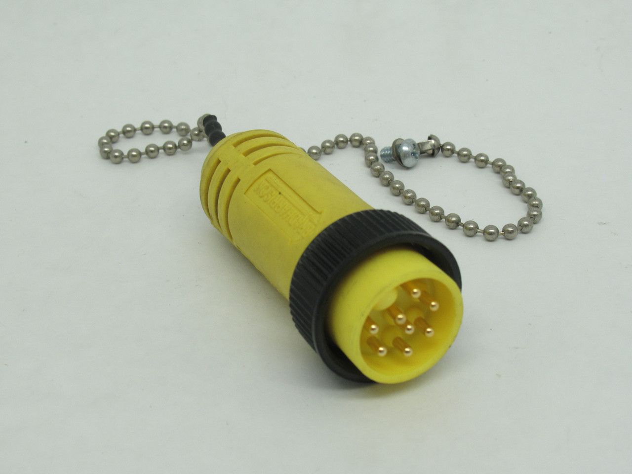 Brad Harrison 1300180468 Male Shorting Plug w/ Chain 8-Pin Yellow USED
