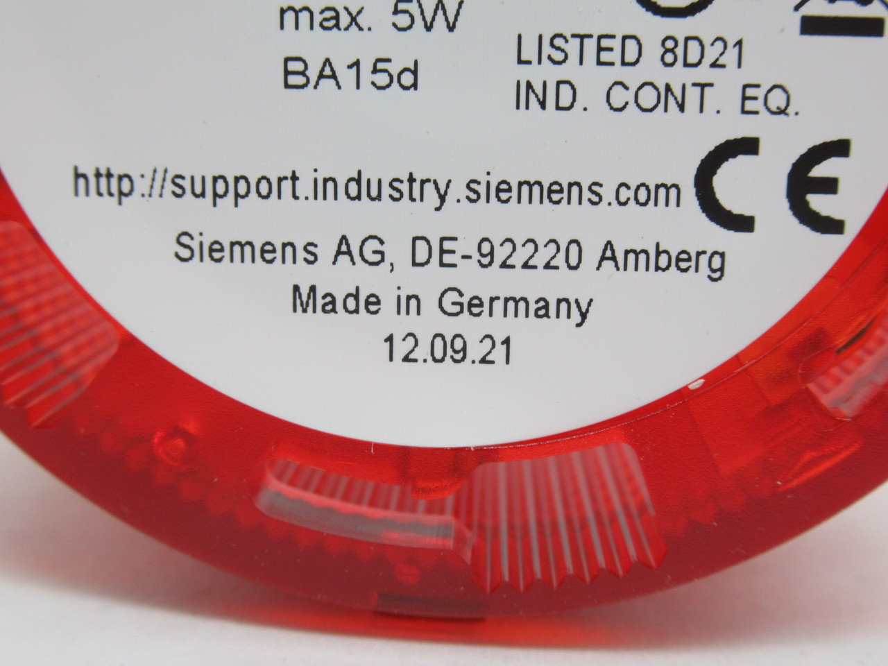 Siemens 8WD4400-1AB Continuous Light Element Red 230V 5W 70mm D USED