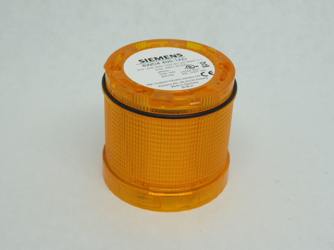 Siemens 8WD4400-1AD Continuous Light Element Amber/Yellow 230V 5W 70mm D USED