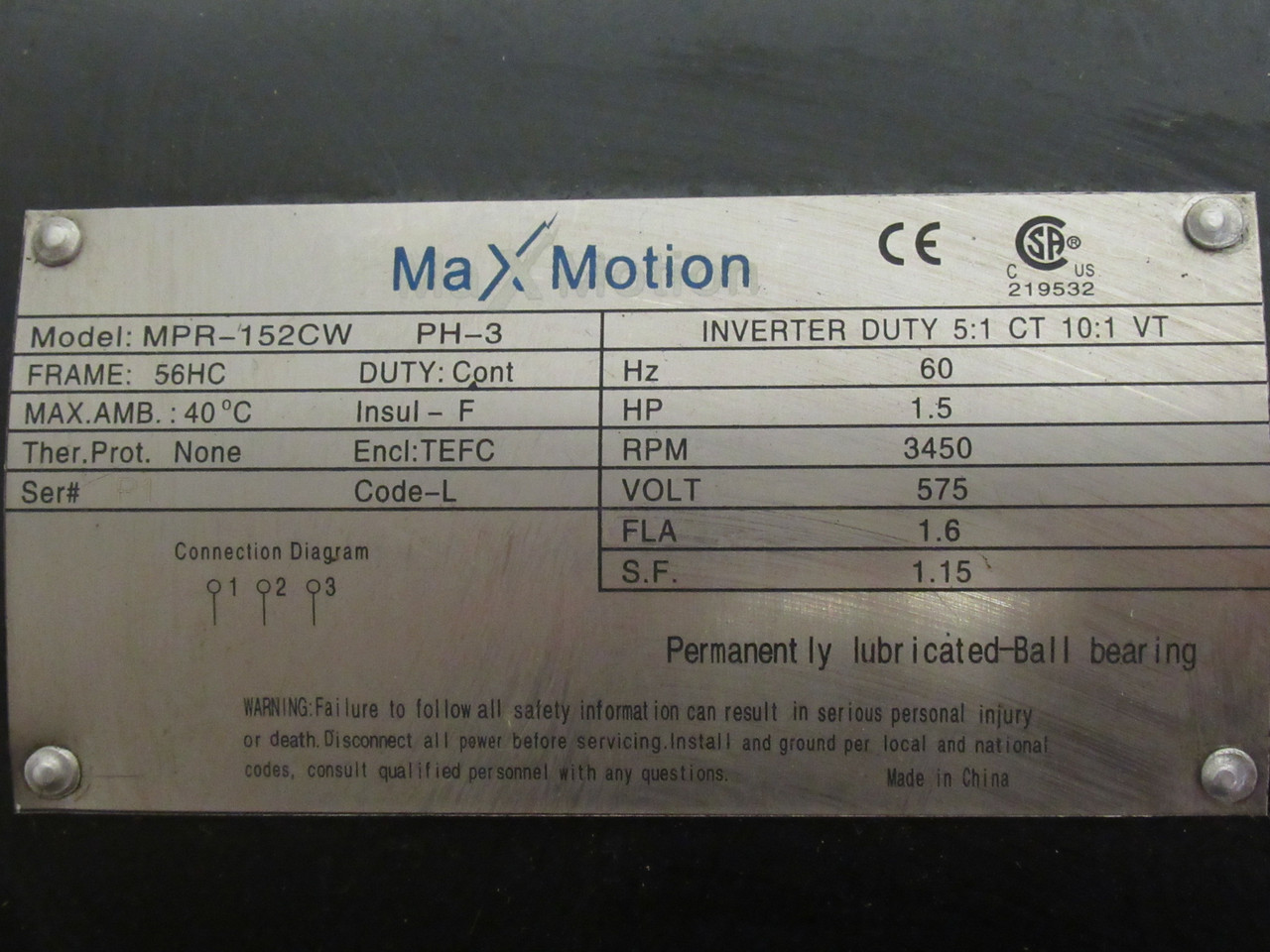 Grundfos CRNS-20 U-G-G-AUUE Centrifugal Pump C/W MaxMotion CRACKED COVER USED