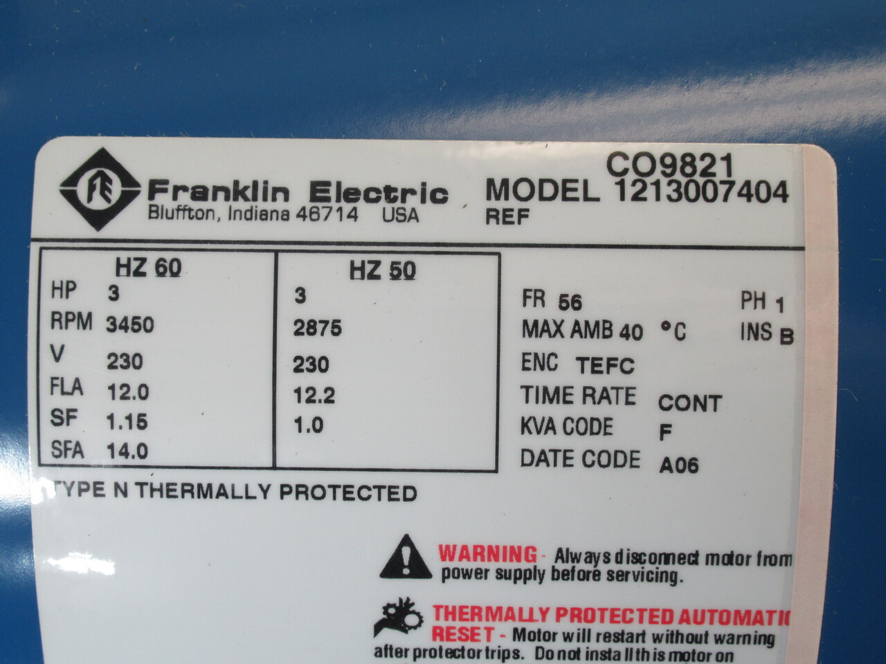 Goulds 2SS1H4C0 Centrifugal Pump C/W Franklin Electric 3HP SHELF WEAR NOP