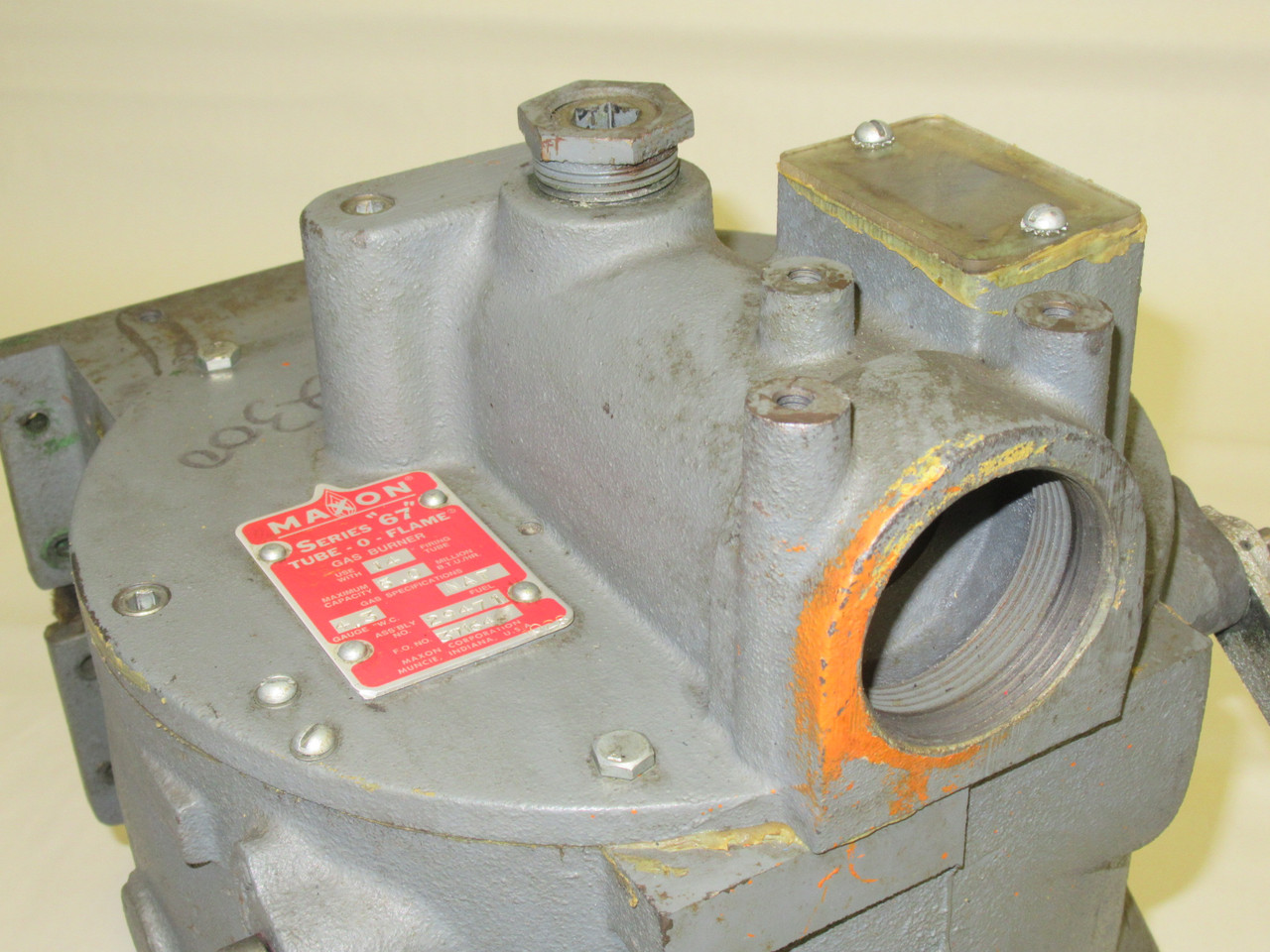 Maxon 29471 Natural Gas Burner Flange Housing 5M BTU/Hr 4.3 Gauge W.C. USED