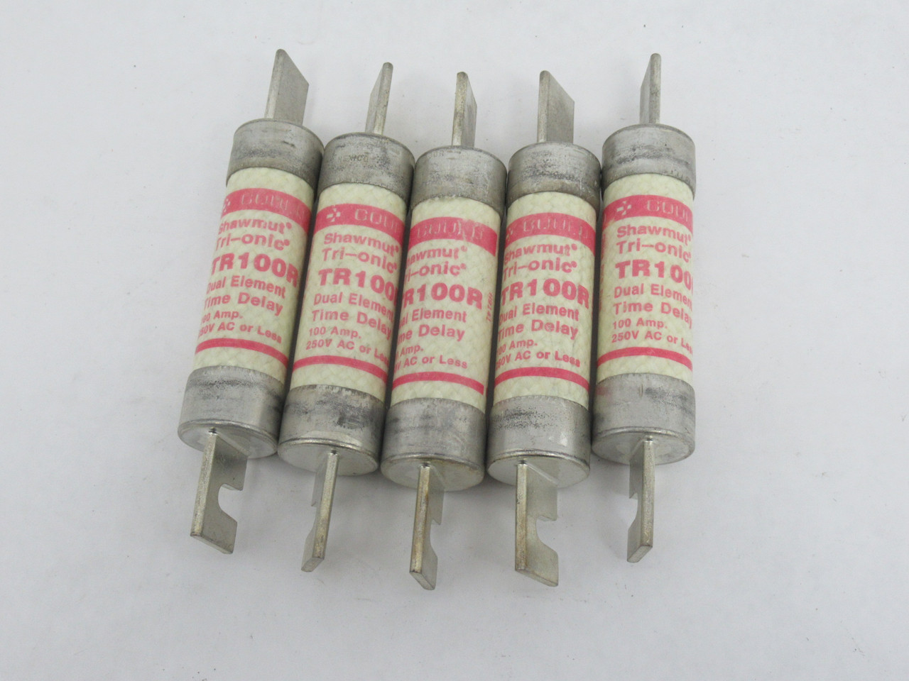 Gould Shawmut TR100R Trionic Dual Element Fuse 100A 250VAC 5-Pack DMG BOX NEW