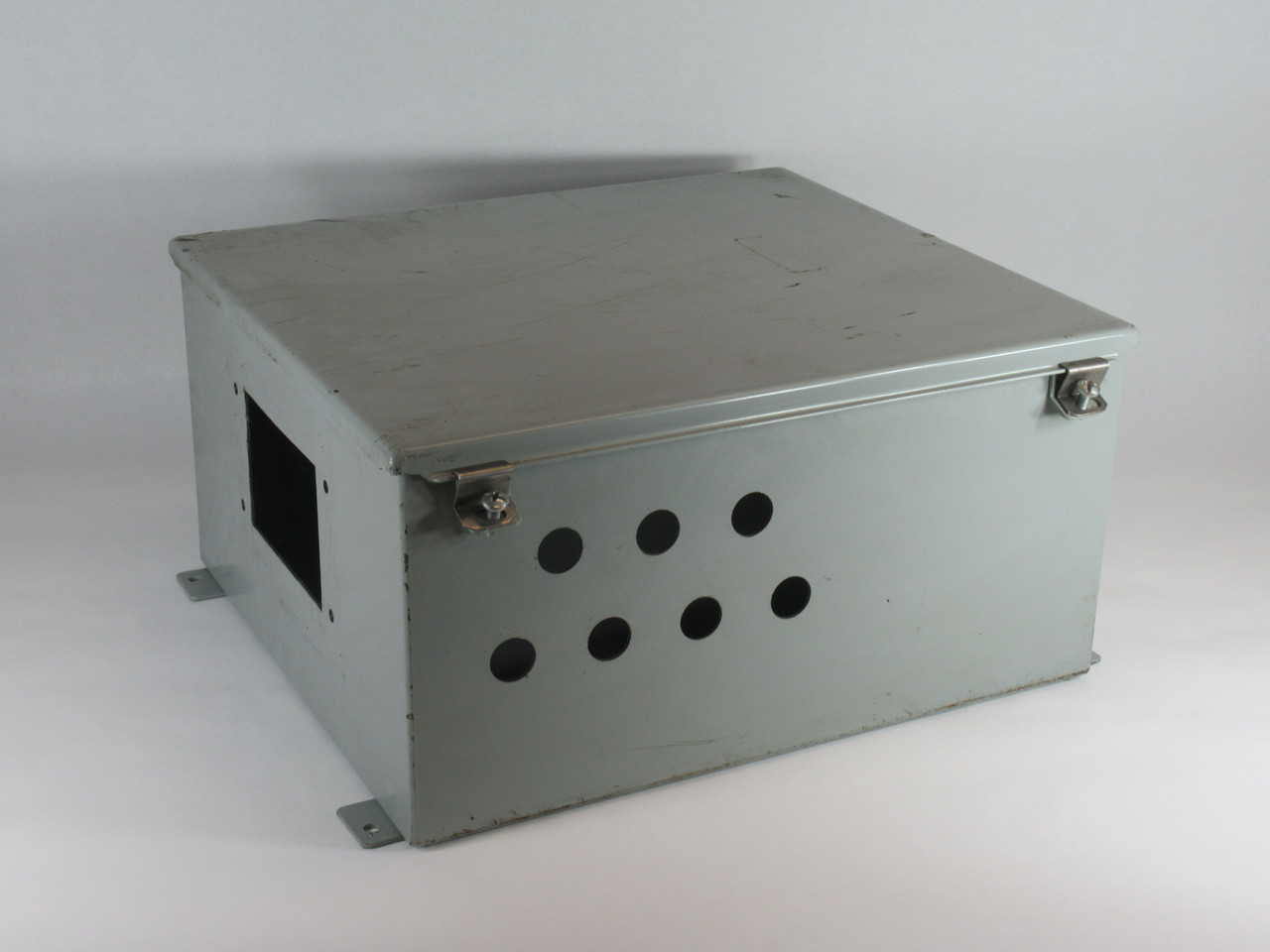 Hammond 1414PHO8LP Hinged Junction Box Less Panel 16" x 14" x 8" HOLES CUT USED