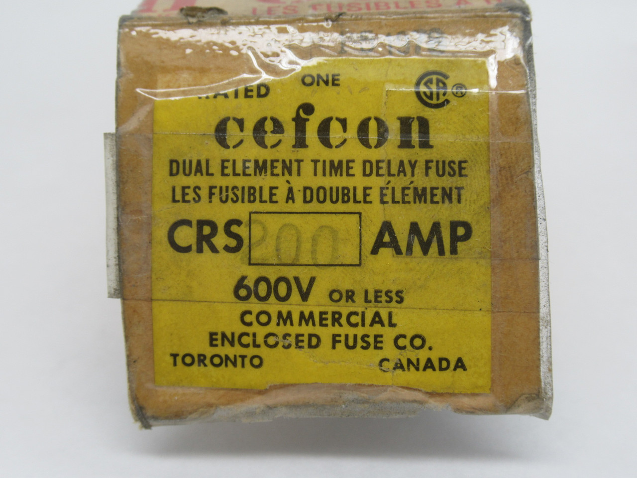Cefcon CRS200 Dual Element Time Delay Fuse 200A 600V DAMAGED BOX NEW