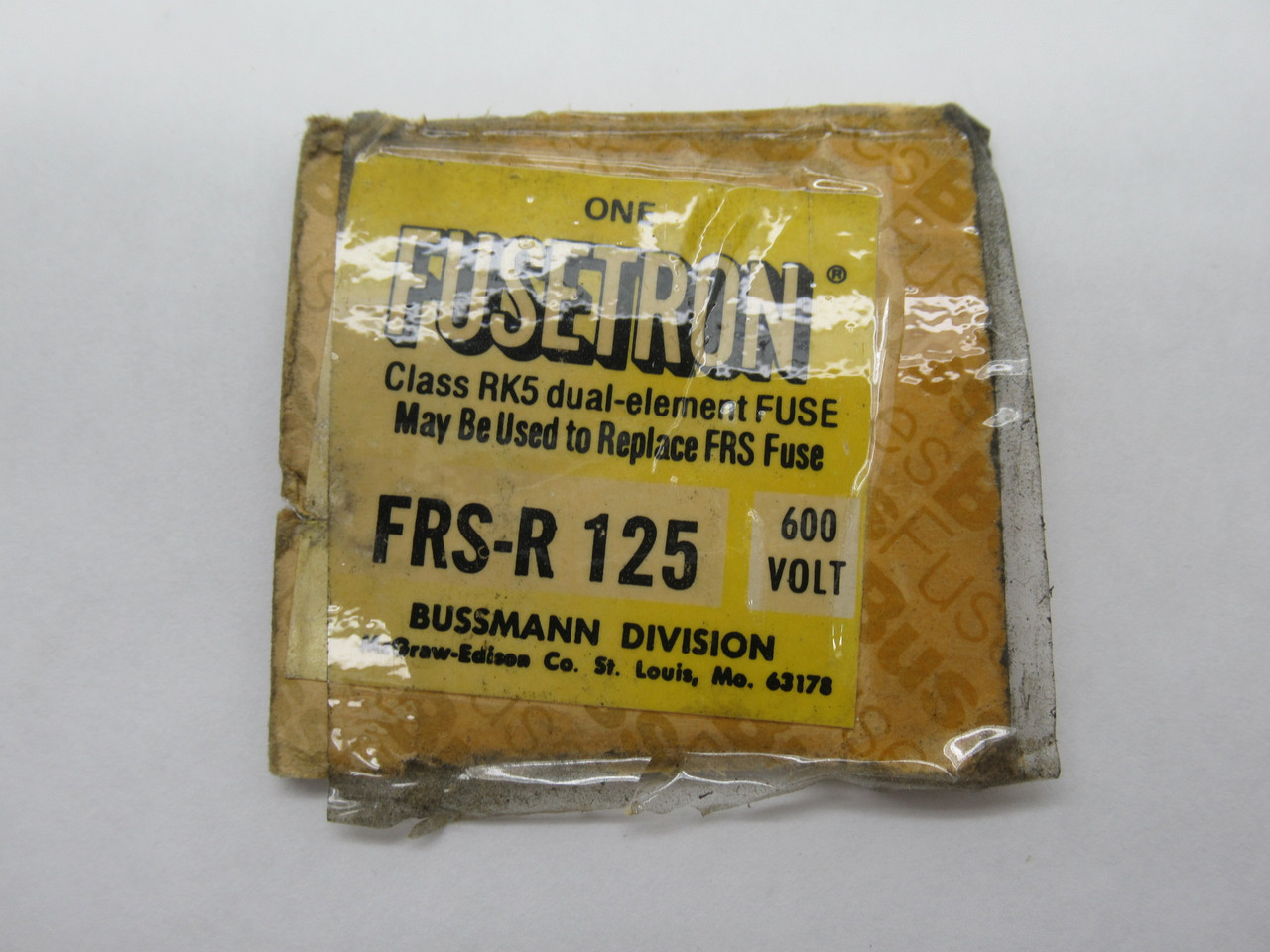 Bussmann FRS-R-125 Fusetron Dual Element Time Delay Fuse 125A DAMAGED BOX NEW