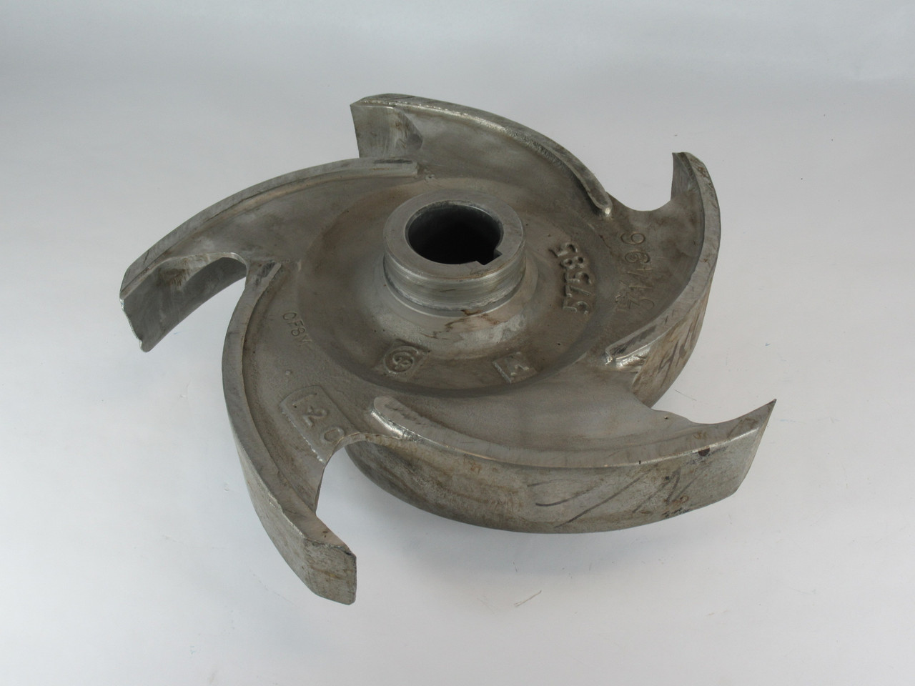 Goulds Pumps 57585 5-Vane Stainless Steel Impeller 4x6x14 13.5" OD USED