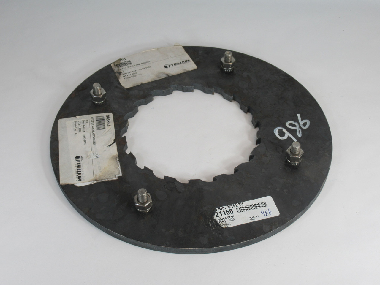 Trillium Flow 803893 Ductile Iron Wear Plate 6SP 400BHN 6" SHELF WEAR NOP