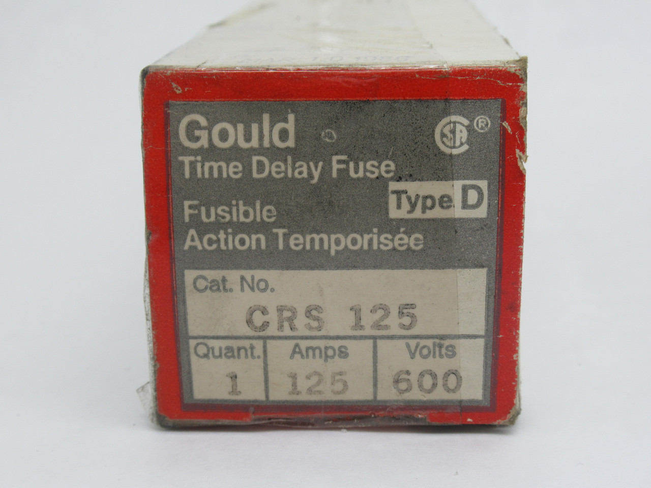 Gould Shawmut CRS-125 Time Delay Fuse Type D 125A 600VAC DMG BOX NEW