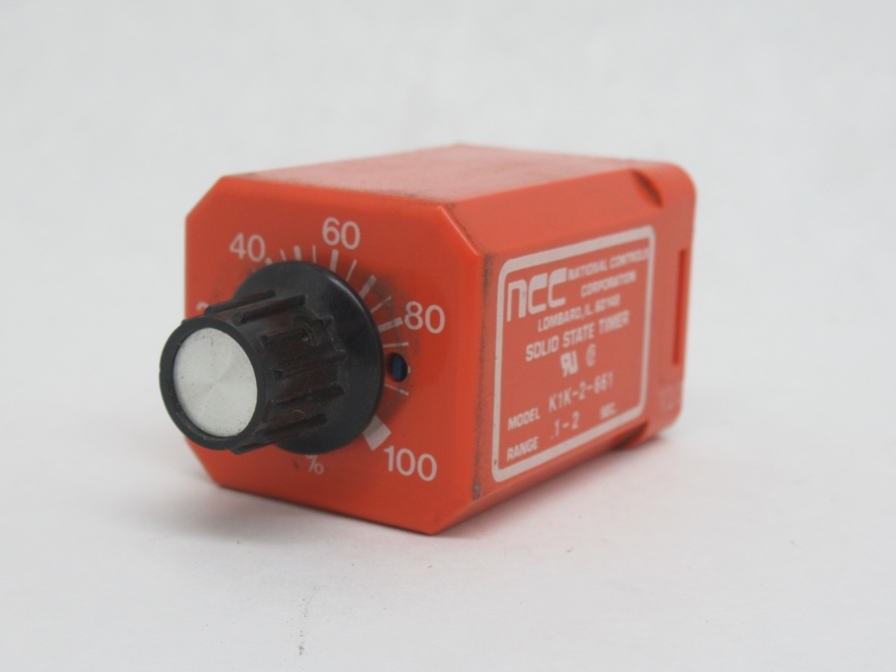 NCC K1K-2-661 Time Delay Relay 0.1-2 sec 120VAC 10-Pin USED