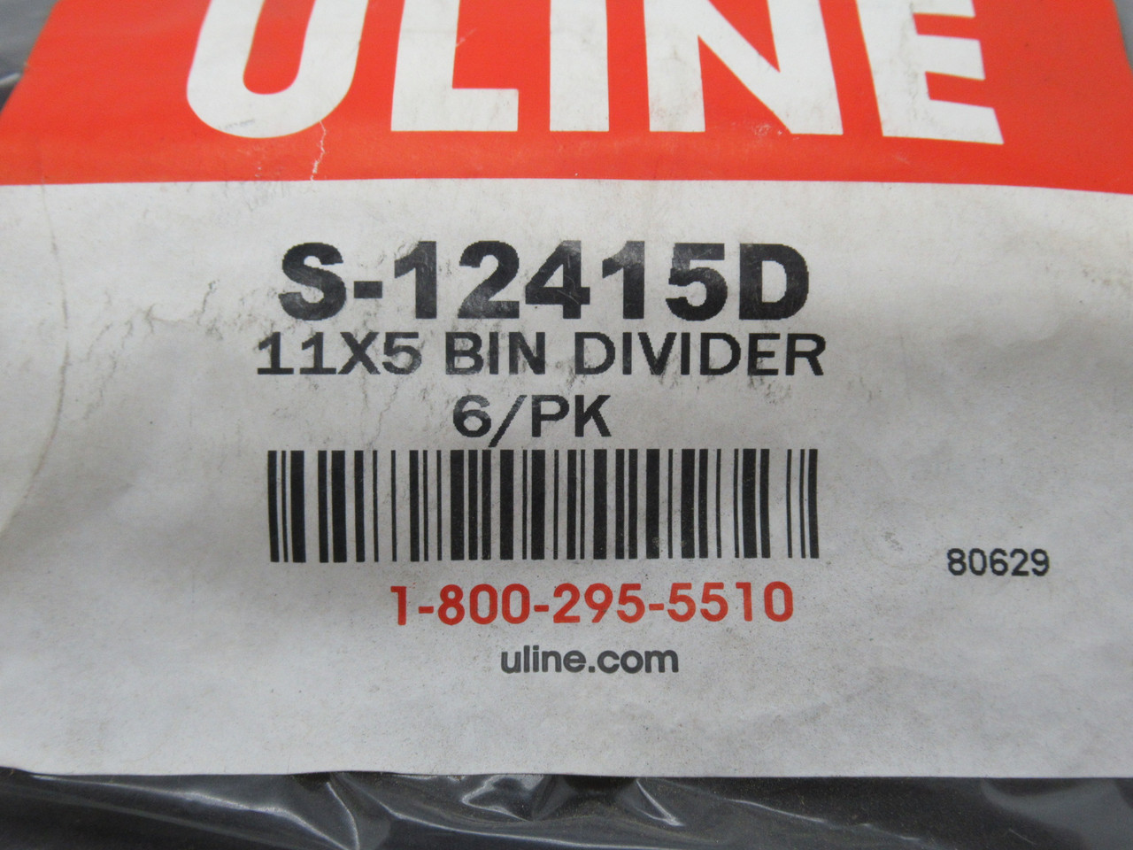 Uline S-12415D Bin Divider 11x5" 6-Pack *HOLEY BAG* NWB