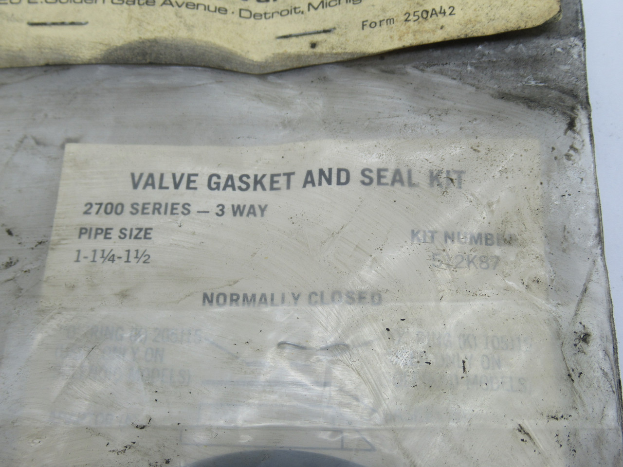 Ross 512K87 Gasket and Seal Kit for 2700 Series 3/2-Way Valve SHELF WEAR NWB